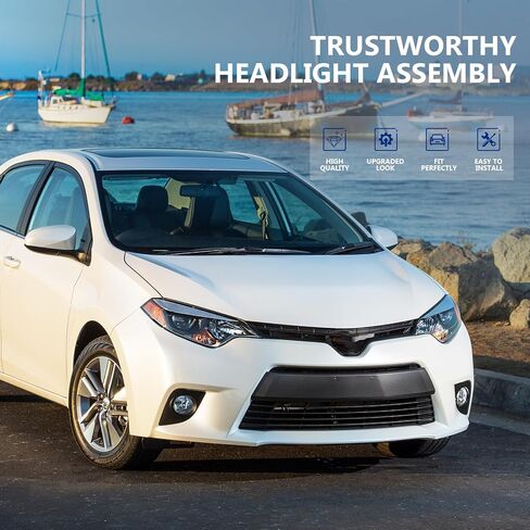 ECCPP Headlight Assembly Set Fit 2014-2016 for Toyota Corolla Base/CE/C/LE Eco/LE/L/S Plus/S/Special Edition Sedan 4-Door Pair Headlamps OE:TO2502216 in Saudi Arabia