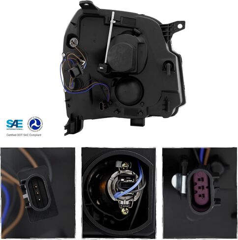 AKKON - Fits 2007-2014 GMC Yukon XL 1500 2500 [LED C-Tube DRL] Projector Black Headlights Headlamp Pair Driver+Passenger in Saudi Arabia