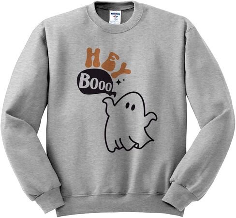 TeesAndTankYou Hey Boo Ghosts Sweatshirt Unisex in Saudi Arabia
