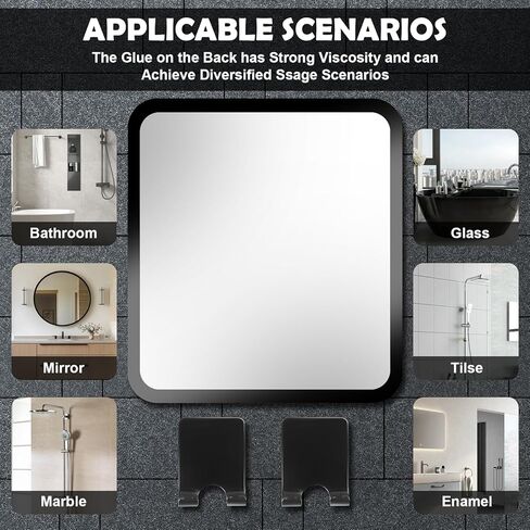 Shower Mirror Anti-Fog Shaving Mirror 7.7 * 6.9 Inch Anti-Fog Shower Mirror Swivel with 2 Razor Holders Bathroom Mirror Shower Accessories Bathroom Accessories. (Black) in Saudi Arabia