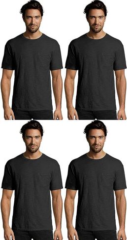 Hanes Men's Pocket T-Shirts 4-Pack Heritage Dyed Short Sleeve Crewneck in Saudi Arabia