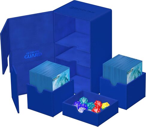 Ultimate Guard Flip 'n' Tray 100+، حافظة سطح السفينة لـ 100 بطاقة TCG مزدوجة الأكمام + صينية النرد، أخضر، إغلاق مغناطيسي مستقل وبطانة من الألياف الدقيقة in Saudi Arabia