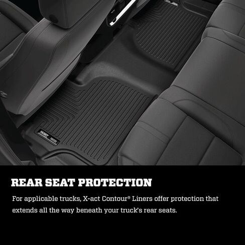 Husky Liners X-act Contour Floor Mats | Fits 2019-2023 Ford Ranger SuperCrew & SuperCab | Front Row, 2-pc Black - 54701 in Saudi Arabia