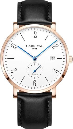 Carnival Automatic Mechanical Men Watch Simple Dial White in Saudi Arabia