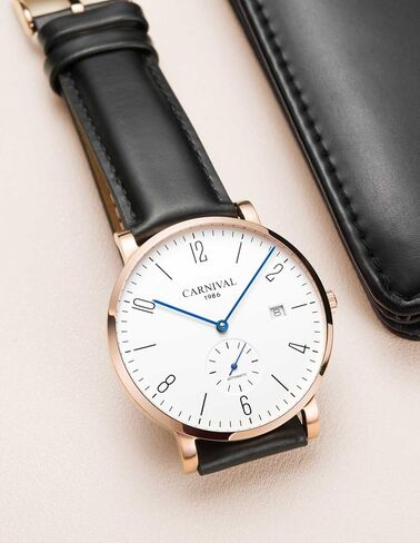 Carnival Automatic Mechanical Men Watch Simple Dial White in Saudi Arabia