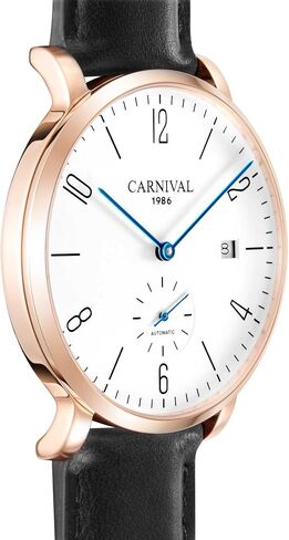 Carnival Automatic Mechanical Men Watch Simple Dial White in Saudi Arabia
