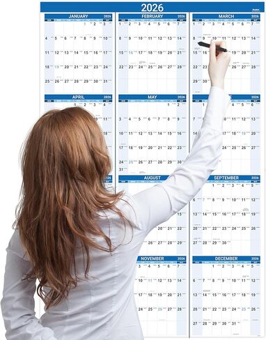 تقويم حائط 2025 - تقويم 12 شهرًا 2025، يناير 2025 - ديسمبر 2025، 12 بوصة × 17 بوصة، تقويم 2025 مع غلاف حلزوني، كتل كبيرة، ورق ممتاز، ملون in Kuwait