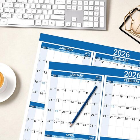 تقويم حائط 2025 - تقويم 12 شهرًا 2025، يناير 2025 - ديسمبر 2025، 12 بوصة × 17 بوصة، تقويم 2025 مع غلاف حلزوني، كتل كبيرة، ورق ممتاز، ملون in Kuwait