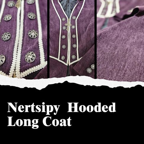 Women's Long Coat with Hood Gothic Medieval Jacket Halloween Warrior Costume steampunk Christmas Outfit in Saudi Arabia