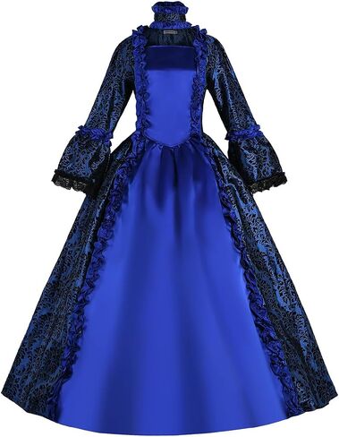 18th Century Rococo Floral Pattern Victorian Dress for Women Renaissance Costume Historical Period Masquerade Themed Clothing in Kuwait