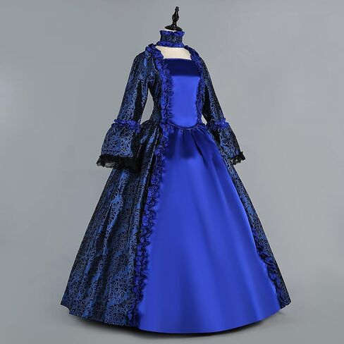 18th Century Rococo Floral Pattern Victorian Dress for Women Renaissance Costume Historical Period Masquerade Themed Clothing in Kuwait