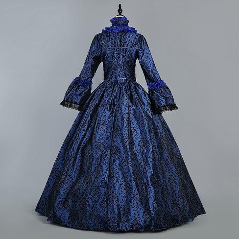 18th Century Rococo Floral Pattern Victorian Dress for Women Renaissance Costume Historical Period Masquerade Themed Clothing in Kuwait