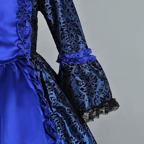 18th Century Rococo Floral Pattern Victorian Dress for Women Renaissance Costume Historical Period Masquerade Themed Clothing in Kuwait