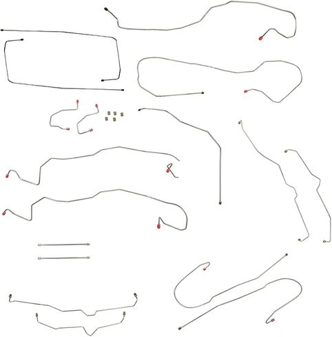 Inline Tube Compatible with 2000-07 Chevrolet GMC Cadillac Tahoe Avalanche Yukon Suburban Escalade 4WD 1500 Valve at M/C & Traction Control Complete Brake Line Kit 12pc Stainless in Saudi Arabia