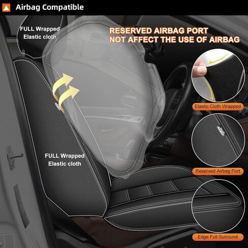 AOMSAZTO Seat Cover Full Set Fit for Ford Expedition 2018-2025 2026: Waterproof Leather Cushions Seat Cover Protector Compatible Airbag(5 Seat, Black) in Saudi Arabia
