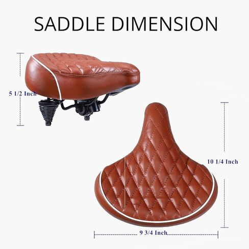 Extra Wide Comfortable Beach Cruiser Bike Seat with Suspension,Ideal Bike Seats for Tall and Burly Figure People,Electra Bike Seat Replacement for Strong Men and Beautiful Women. in Kuwait