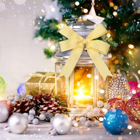 Gingham Ribbon Checkered Ribbon, Red and White Taffeta Plaid Ribbon 1 Inch x 25 Yards, Red Check Wide Ribbon for Gift Wrapping, Picnic, DIY Crafts, Wreath, Wedding, Home Decor in Kuwait