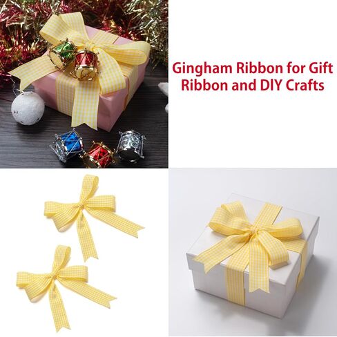 Gingham Ribbon Checkered Ribbon, Red and White Taffeta Plaid Ribbon 1 Inch x 25 Yards, Red Check Wide Ribbon for Gift Wrapping, Picnic, DIY Crafts, Wreath, Wedding, Home Decor in Kuwait