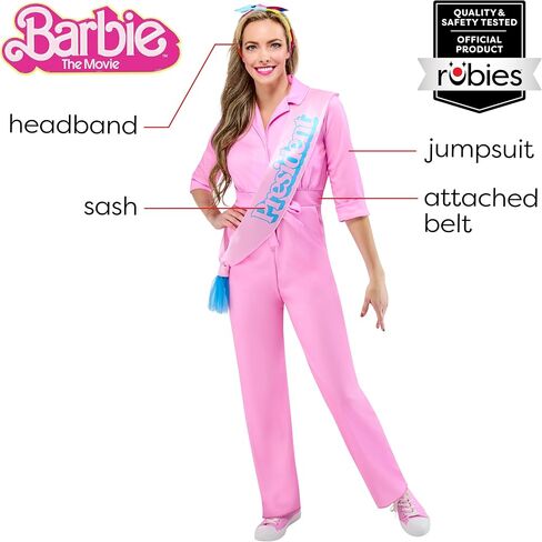 Rubies Womens President Barbie Costume Jumpsuit With Headband and Sash in Saudi Arabia