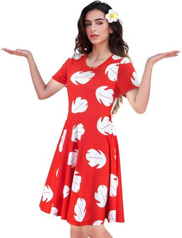 Lilo Costume Women Bo Peep Costumes Blue Dog Dress Hawaiian Flared Dresses Halloween Adult Cartoon Cosplay Outfit in Kuwait