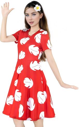 Lilo Costume Women Bo Peep Costumes Blue Dog Dress Hawaiian Flared Dresses Halloween Adult Cartoon Cosplay Outfit in Kuwait