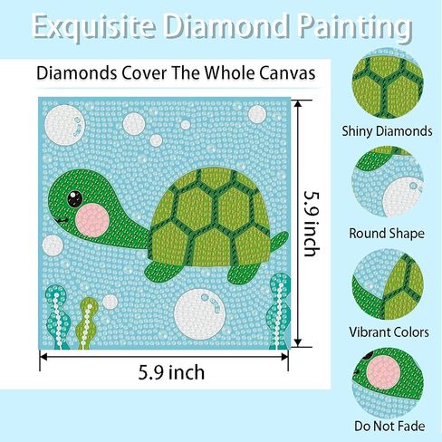 4 حزمة الكرتون 5D مجموعات الفن الماس للأطفال، والحيوانات لطيف DIY اللوحة الفن عدة للأطفال الذين تتراوح أعمارهم بين 4-8-12 مجموعات الفسيفساء، الماس الفن اللوحة الحرفية مجموعات، جوهرة الفن الحفر الكامل الماس النقاط للأطفال الهدايا 6x6In in Kuwait