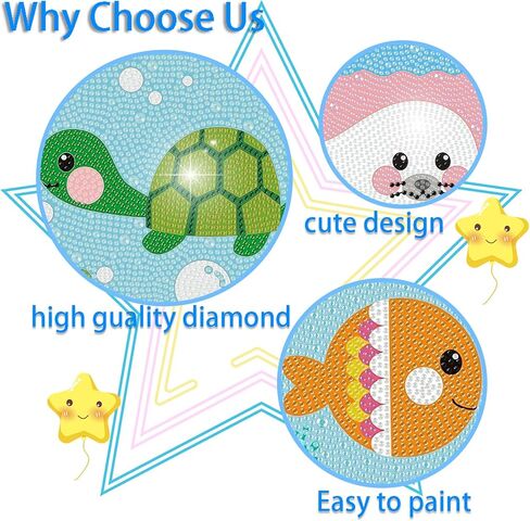 4 حزمة الكرتون 5D مجموعات الفن الماس للأطفال، والحيوانات لطيف DIY اللوحة الفن عدة للأطفال الذين تتراوح أعمارهم بين 4-8-12 مجموعات الفسيفساء، الماس الفن اللوحة الحرفية مجموعات، جوهرة الفن الحفر الكامل الماس النقاط للأطفال الهدايا 6x6In in Kuwait