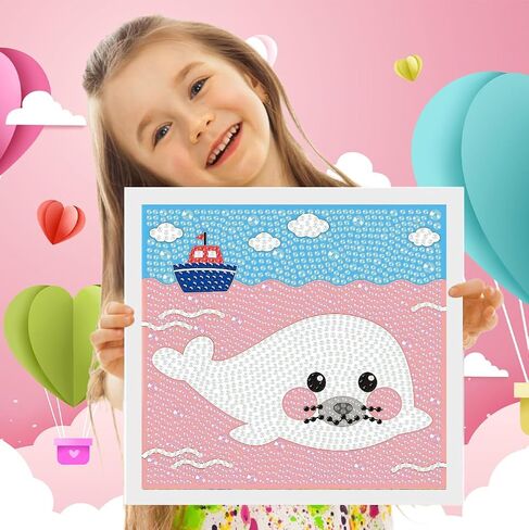 4 حزمة الكرتون 5D مجموعات الفن الماس للأطفال، والحيوانات لطيف DIY اللوحة الفن عدة للأطفال الذين تتراوح أعمارهم بين 4-8-12 مجموعات الفسيفساء، الماس الفن اللوحة الحرفية مجموعات، جوهرة الفن الحفر الكامل الماس النقاط للأطفال الهدايا 6x6In in Kuwait