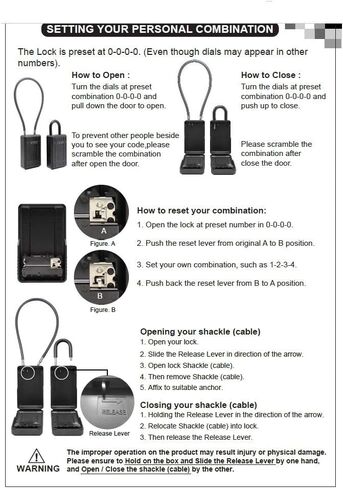 صندوق قفل المفاتيح من Bosvision، تكبل قابل للفصل، مجموعة مكونة من 4 أرقام، مساحة تخزين داخلية كبيرة، صندوق مفاتيح in Kuwait