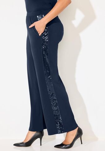Women's Plus Size Sequin Stripe Pant in Saudi Arabia