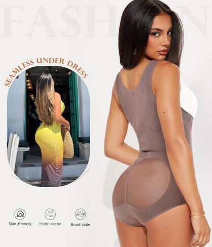 Body Shaper Tummy Control Shapewear Bodysuit for Women Snatched Waist Trainer Butt Lift Faja Body Suit in Kuwait
