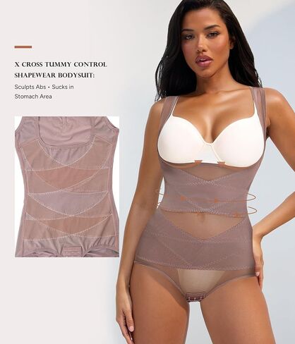 Body Shaper Tummy Control Shapewear Bodysuit for Women Snatched Waist Trainer Butt Lift Faja Body Suit in Kuwait