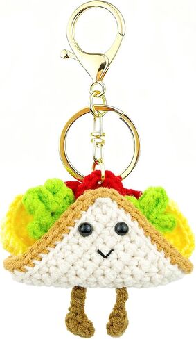 Taco Keychain - Handmade Crochet Taco Bag Charm, Cute Crochet Gift, Creative Bag Accessory Car Keychain in Saudi Arabia
