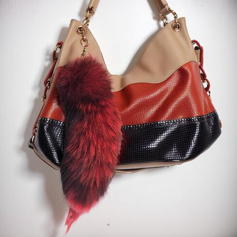 Fur Tail Keychain, Racoon Fox Tail Keyrings, Furry Fox Wolf Cosplay Costumes Tails Handbags Accessories Gifts in Saudi Arabia