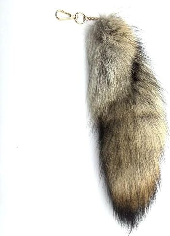 Fur Tail Keychain, Racoon Fox Tail Keyrings, Furry Fox Wolf Cosplay Costumes Tails Handbags Accessories Gifts in Saudi Arabia
