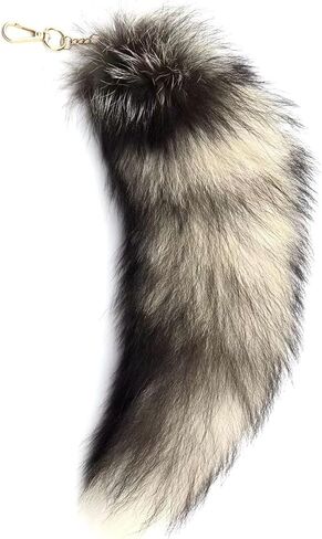 Fur Tail Keychain, Racoon Fox Tail Keyrings, Furry Fox Wolf Cosplay Costumes Tails Handbags Accessories Gifts in Saudi Arabia