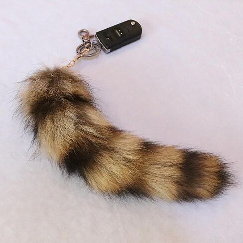 Fur Tail Keychain, Racoon Fox Tail Keyrings, Furry Fox Wolf Cosplay Costumes Tails Handbags Accessories Gifts in Saudi Arabia