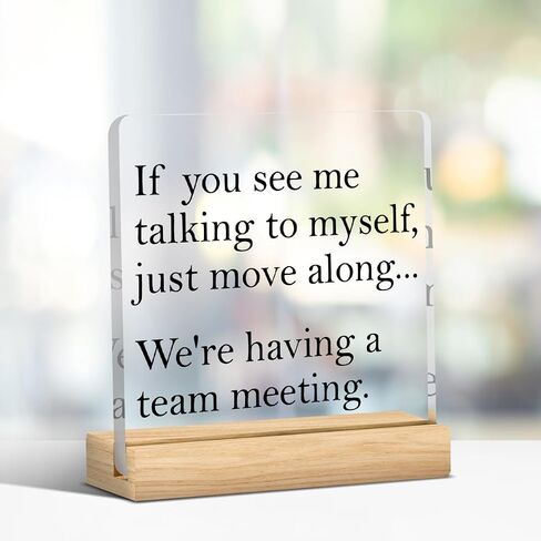 Funny Office Decor for Women Men Boss Principal Teacher Appreciation Gifts Nurses Week Gifts Administrator Coworker Boss Lady Manager If You See Me Talking To Myself Acrylic 4 X 4 Inch in Saudi Arabia