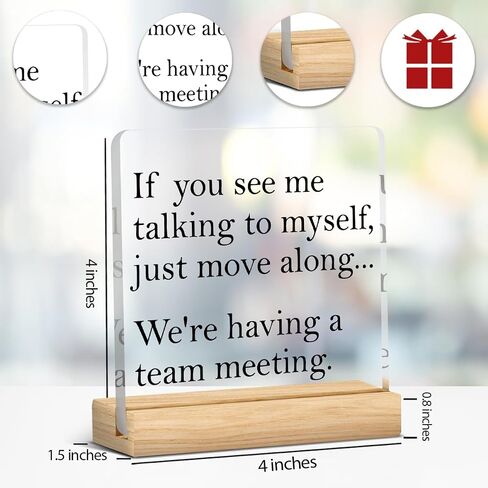 Funny Office Decor for Women Men Boss Principal Teacher Appreciation Gifts Nurses Week Gifts Administrator Coworker Boss Lady Manager If You See Me Talking To Myself Acrylic 4 X 4 Inch in Saudi Arabia