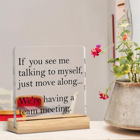 Funny Office Decor for Women Men Boss Principal Teacher Appreciation Gifts Nurses Week Gifts Administrator Coworker Boss Lady Manager If You See Me Talking To Myself Acrylic 4 X 4 Inch in Saudi Arabia