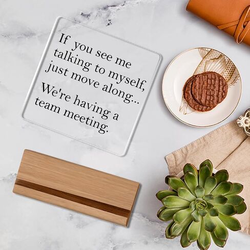 Funny Office Decor for Women Men Boss Principal Teacher Appreciation Gifts Nurses Week Gifts Administrator Coworker Boss Lady Manager If You See Me Talking To Myself Acrylic 4 X 4 Inch in Saudi Arabia