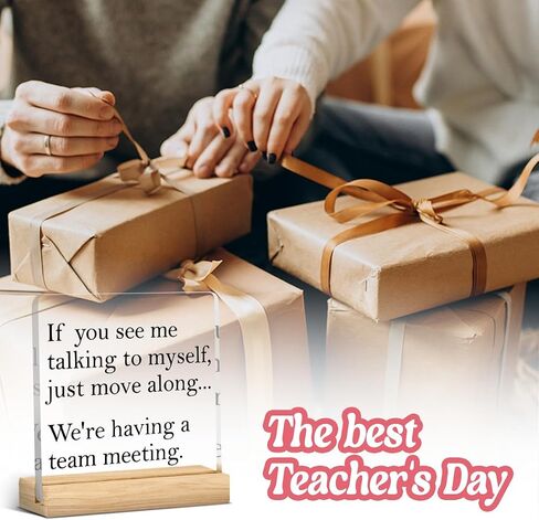 Funny Office Decor for Women Men Boss Principal Teacher Appreciation Gifts Nurses Week Gifts Administrator Coworker Boss Lady Manager If You See Me Talking To Myself Acrylic 4 X 4 Inch in Saudi Arabia