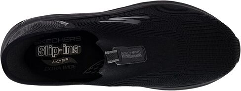حذاء Skechers الرجالي سهل الارتداء: Max Cushioning Arch Fit - حذاء مشي فورتيوس، أسود/أسود، 10 4E in Kuwait
