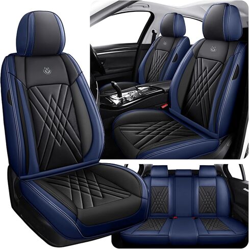 Car Seat Covers Fit for Hyundai Kona 2018-2024, 3D Waist Support & Premium Nappa Leather,Waterproof,Scratch-Resistant(Black Off-White, Full Set with Pillow) in Saudi Arabia