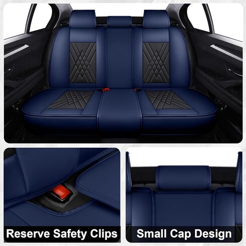 Car Seat Covers Fit for Hyundai Kona 2018-2024, 3D Waist Support & Premium Nappa Leather,Waterproof,Scratch-Resistant(Black Off-White, Full Set with Pillow) in Saudi Arabia