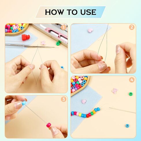 FIVEIZERO 15 Pieces Beading Needles Set - 3 Types: Big Eye, Collapsible Twisted, Long Straight Beading Needles, Jewelry Making Tools for Seed Beads, DIY Crafts, Necklaces, Bracelets in Kuwait