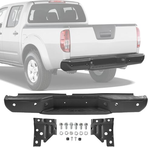 Rear Step Bumper Assembly Replacement For Nissan Frontier 2005-2021 With Park Assist Sensor Holes Black Steel Back Bumper Replace NI1103126, 850229BF1E-PFM in Saudi Arabia