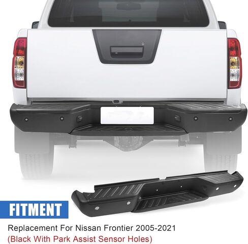Rear Step Bumper Assembly Replacement For Nissan Frontier 2005-2021 With Park Assist Sensor Holes Black Steel Back Bumper Replace NI1103126, 850229BF1E-PFM in Saudi Arabia