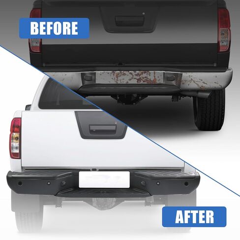 Rear Step Bumper Assembly Replacement For Nissan Frontier 2005-2021 With Park Assist Sensor Holes Black Steel Back Bumper Replace NI1103126, 850229BF1E-PFM in Saudi Arabia