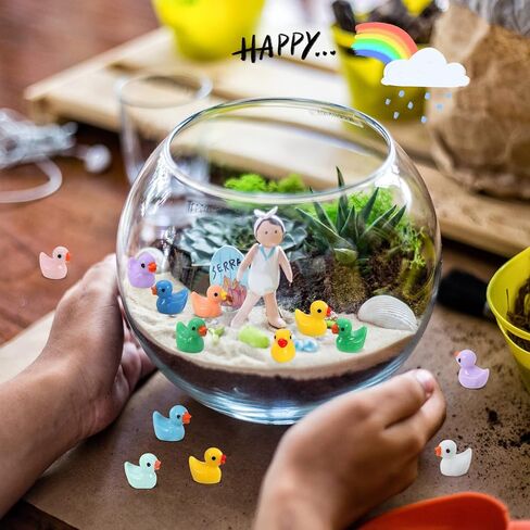 160 Pack Mini Christmas Resin Ducks Tiny Duck for Garden Micro Landscape Ornament Dollhouse Tiny Figurines Plastic Ducks Santa Hats for Birthday Party Favors DIY Decoration Craft (16 Colors) in Kuwait